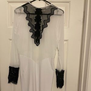 White and black, open back midi
